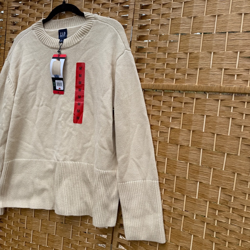 GAP Taupe 100% Cotton Women's Medium Sweater - Picture 4 of 7